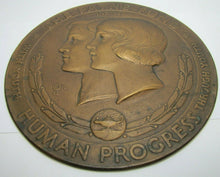 Load image into Gallery viewer, PAYNE FUND HUMAN PROGRESS 1930s Bronze Plaque Study of Movie Effects on Children