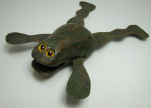 Load image into Gallery viewer, FROG Folk Art Fishing Decoy RAF Robert Allen Francis Adirondacks NY 1950s Statue