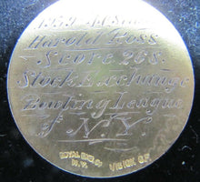 Load image into Gallery viewer, 1939 1940 NY STOCK EXCHANGE LEAGUE NEW YORK BOWLING Assn 10k GF Medallion