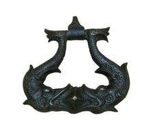 Load image into Gallery viewer, Koi Dauphin Devil Fish Antique Bronze Door Knocker Pull Ornate Hardware Element