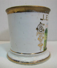 Load image into Gallery viewer, TRAIN CONDUCTOR Antique Occupational Shaving Mug JE Whitaker Aug KERN St LOUIS