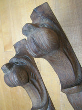 Load image into Gallery viewer, Antique Wood Hand Carved Beast Monster Heads Architectural Hardware Elements
