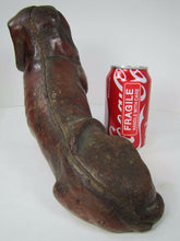Load image into Gallery viewer, DACHSCHUND Antique Sitting Dog Doorstop Big Weiner Rare Decorative Art Statue