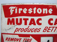 Load image into Gallery viewer, 1940s FIRESTONE TIRES Advertising Sign Gas Station Repair Shop Retread Mold