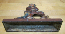 Load image into Gallery viewer, Antique Pocket Watch Holder Cast Iron Figural Man Ornate Multi Color Paint