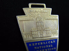 Load image into Gallery viewer, REPUBLICAN NATIONAL CONVENTION Old Medallion Fob RNC PEACE PROGRESS PROSPERITY