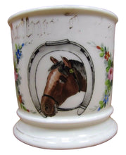Load image into Gallery viewer, Antique Occupational Shaving Mug Horse HorseShoe Flowers Leonard Vienna Austria