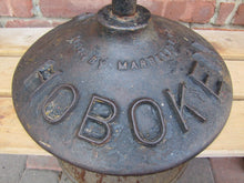 Load image into Gallery viewer, HOBOKEN PD Old Street Sign NO PARKING DURING CHURCH SERVICE Cast Iron Base NJ NY