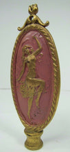 Load image into Gallery viewer, Art Nouveau Finial Nude Topless Dancing Beautiful Nymph Brass Gold Pink