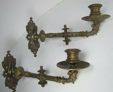 Load image into Gallery viewer, Antique 19c Swing Arm Candle Holders Figural Faces Decorative Arts Candlesticks