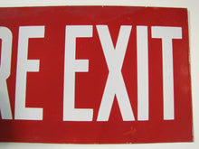 Load image into Gallery viewer, FIRE EXIT Orig Old Porcelain Double Sided Flange Sign Shop Building Industrial