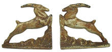 Load image into Gallery viewer, ART DECO ANTELOPE Bookends LITTCO FDRY Ornate Cast Iron Decorative Art Statues