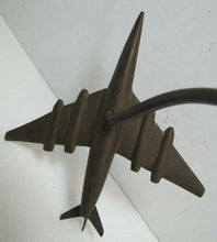 Load image into Gallery viewer, Art Deco Bronze Airplane Tray Ashtray Card Tip Trinket Jet Fighter Plane