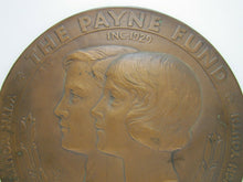 Load image into Gallery viewer, PAYNE FUND HUMAN PROGRESS 1930s Bronze Plaque Study of Movie Effects on Children