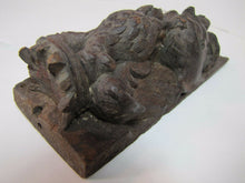Load image into Gallery viewer, Devil Evil Horned Head Antique Carved Wood Double Headed Eagle Salvage Hardware
