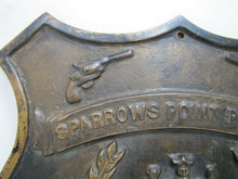 Load image into Gallery viewer, 1940s SPARROWS POINT POLICE PISTOL TOURNAMENT Bronze Plaque Sign Baltimore Md