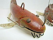 Load image into Gallery viewer, 2 Folk Art Catfish Fishing Decoys RAF Robert Allen Francis Adirondacks NY 1950s