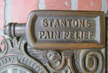 Load image into Gallery viewer, STANTONS PAIN RELIEF REMEDY 19c Quack MedicIne Drug Store Sign Advertising Clock