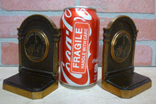 Load image into Gallery viewer, NEW YORK UNIVERSITY 1930s CS&C Co NYU Brass Decorative Art Bookends Book Ends
