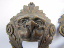 Load image into Gallery viewer, Monsters Beasts Antique Figural Pair Bronze Decorative Hardware Elements