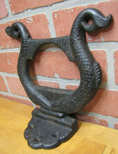 Load image into Gallery viewer, DOUBLE FISH Antique Cast Iron Figural BootScraper BootJack Decorative Art Statue