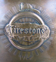 Load image into Gallery viewer, 1914 FIRESTONE NATIONAL FIRE CHIEFS NEW ORLEANS Convention Antique Ad Tray W&H