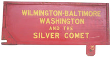 Load image into Gallery viewer, WILMINGTON BALTIMORE WASHINGTON & SILVER COMET Old Train RR Station Sign 2 Sided