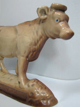 Load image into Gallery viewer, Cow Old Cast Iron Porcelain Enamel Doorstop Farm Butcher Shop Advertising Statue