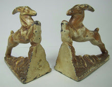 Load image into Gallery viewer, ART DECO ANTELOPE Bookends LITTCO FDRY Ornate Cast Iron Decorative Art Statues