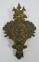 Load image into Gallery viewer, POSEIDON TRIDENT Antique 19c Brass Decorative Art Architectural Hardware Element