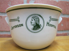 Load image into Gallery viewer, JEFFERSON HOSPITAL Old Dish Bowl CARR CHINA Co Grafton W VA D-41 Side Handles