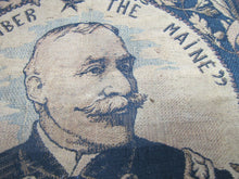 Load image into Gallery viewer, REMEMBER THE MAINE ADMIRAL DEWEY Old Tapestry Artwork Textile Decorative Arts