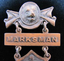 Load image into Gallery viewer, REMINGTON ARMS UNION METALLIC CARTRIDGE Co MARKSMAN Antique Pin Medallion D&C NY