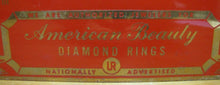 Load image into Gallery viewer, AMERICAN BEAUTY DIAMOND RINGS Old Brass Jewelry Store Ad Sign Authorized Jeweler