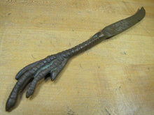 Load image into Gallery viewer, DE-OXIDIZED BRONZE CHICKEN CLAW FOOT Old Advertising Letter Opener Page Turner