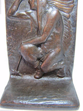 Load image into Gallery viewer, INDIAN CHIEF KNEELING TOMAHAWK Antique Bookend Doorstop Decorative Art Statue