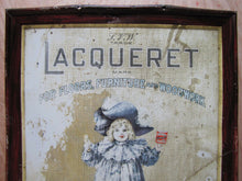 Load image into Gallery viewer, LACQUERET STANDARD VARNISH WORKS Antique Self Framed Tin Sign CHAS SHONK CHICAGO