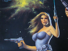 Load image into Gallery viewer, 1980s CompuServe MEGAWARS Video Game Promo Poster Crush the Kryon Empire