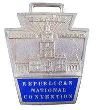 Load image into Gallery viewer, REPUBLICAN NATIONAL CONVENTION Old Medallion Fob RNC PEACE PROGRESS PROSPERITY