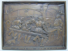 Load image into Gallery viewer, 1930s DEHLS & STEIN NEWARK NJ Bar Pub Tavern Scene Bronze Plaque Sign Ornate