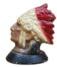 Load image into Gallery viewer, NATIVE AMERICAN INDIAN CHIEF Antique Cast Iron Pencil Holder Paperweight