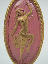 Load image into Gallery viewer, Art Nouveau Finial Nude Topless Dancing Beautiful Nymph Brass Gold Pink