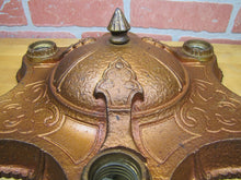 Load image into Gallery viewer, Antique Cast Iron Ceiling Light Fixture Decorative Arts and Crafts Gothic Lamp