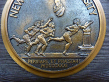 Load image into Gallery viewer, 1930s NYU New York University Decorative Art Bookend Doorstop CS&C Co ci&brass