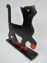 Load image into Gallery viewer, 1920s Folk Art Cast Iron Cat Boot Scraper Kitty Kat Decorative Statue Doorstop