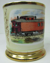 Load image into Gallery viewer, TRAIN CABOOSE RAILROAD Old Advertising Occupational Shaving Mug Porcelain 1212