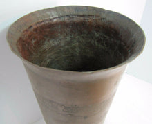 Load image into Gallery viewer, Arts & Crafts Copper Bronze Large Vase Planter Antique Umbrella Stand Swirl