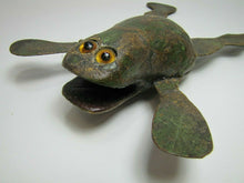 Load image into Gallery viewer, FROG Folk Art Fishing Decoy RAF Robert Allen Francis Adirondacks NY 1950s Statue