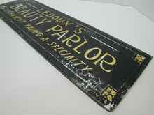 Load image into Gallery viewer, LEDOUX'S BEAUTY PARLOR Old Reverse on Glass Sign Permanent Waving a Specialty