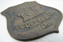 Load image into Gallery viewer, POLICE ASSN SUFFOLK Co NY Old Bronze Plaque Sign retired ornate badge